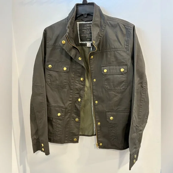 J. Crew Dark Brown Utility Jacket with Gold Buttons NWOT - Picture 1 of 13